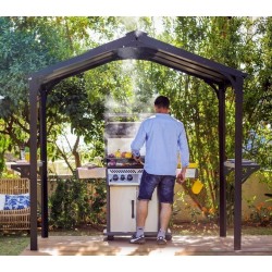 Austin 1.8x2.4m Aluminum Barbecue Shelter Anthracite Grey with Canopia Roof