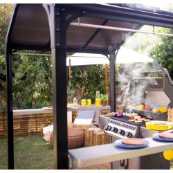Riparo per barbecue in alluminio Austin 1,8x2,4 m grigio antracite con tetto Canopia