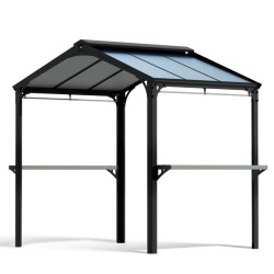Abri de barbecue Austin 1.8x2.4m aluminium Gris anthracite avec toit Canopia