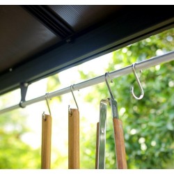 Riparo per barbecue in alluminio Austin 1,8x2,4 m grigio antracite con tetto Canopia