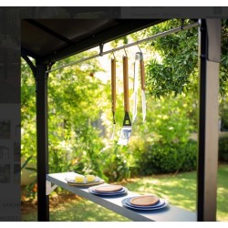 Abri de barbecue Austin 1.8x2.4m aluminium Gris anthracite avec toit Canopia