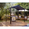 Riparo per barbecue in alluminio Austin 1,8x2,4 m grigio antracite con tetto Canopia