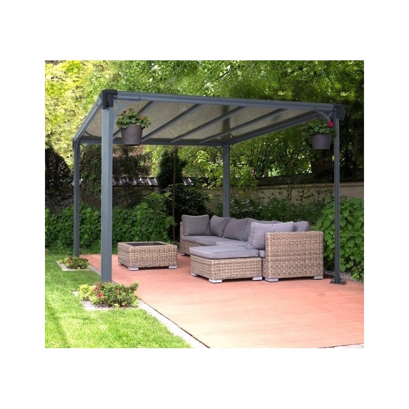 Pérgola Milano 3x3m aluminio gris y policarbonato Canopia Pérgola Milano 3x3m aluminio gris y policarbonato Canopia