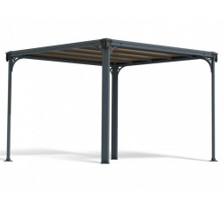 Pérgola Milano 3x3m alumínio cinza e policarbonato Canopia