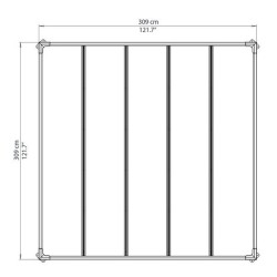 Pérgola Milano 3x3m alumínio cinza e policarbonato Canopia