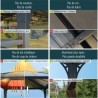 Pérgola Milano 3x3m alumínio cinza e policarbonato Canopia