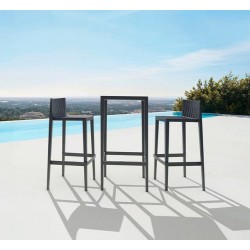 Lote 1 mesa com 2 banquinhos alto empuxo branco Spritz