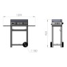 Plancha Inox Gaz avec Chariot et couvercle Inox Le Marquier