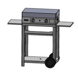 Stainless Steel Gas Plancha with Trolley and Stainless Steel Lid Le Marquier