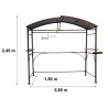 Dallas Grill Shelter, 2.6x 1.50m in Charcoal Grey Aluminium