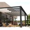 Pérgola de alumínio Stockholm Lean- 3.4x7.3m cinza antracite com telhado transparente Canopia