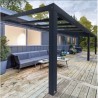 Pérgola de alumínio Stockholm Lean- 3.4x7.3m cinza antracite com telhado transparente Canopia