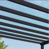 Pérgola de alumínio Stockholm Lean- 3.4x7.3m cinza antracite com telhado transparente Canopia
