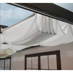 Pérgola de alumínio Stockholm Lean- 3.4x7.3m cinza antracite com telhado transparente Canopia