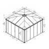 Ledro Gazebo da giardino recintato 3.6X3.6 tettoia trasparente e alluminio