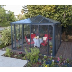 Ledro Enclosed Garden Gazebo 3.6X3.6 Transparent and Aluminium Canopia