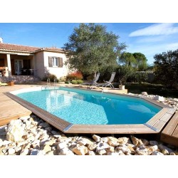 Piscina de madeira Ubbink Caribe 485x335 H120 Liner azul