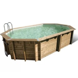 Piscina de madeira Ubbink Caribe 485x335 H120 Liner azul