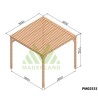 Tetto a pergola con doghe in legno Tolosa 3x3m 9m2