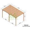 Techo de pérgola con lamas de madera Toulouse 5x3m 15m2