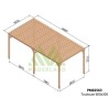 Tetto pergolato con doghe in legno Tolosa 6x3m 18m2