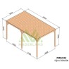 Pergola coperta in legno massello Digione 5x3m 15m2