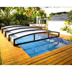 Cobertura telescópica para piscina plana de Maiorca para piscina de 8x4m