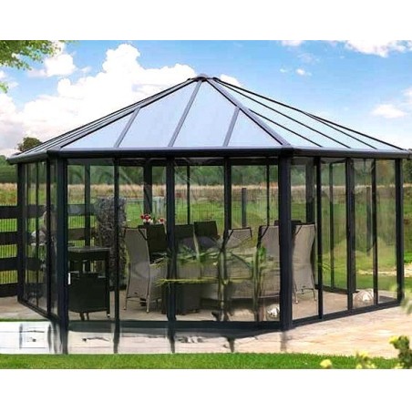 Garda 6X5.2 Gazebo de Jardim Fechado com Canopia Transparente e Alumínio