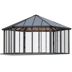 Garda 6X5.2 Transparenter Gartenpavillon aus Aluminium mit Überdachung