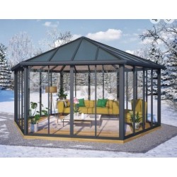 Garda 6X5.2 Transparenter Gartenpavillon aus Aluminium mit Überdachung
