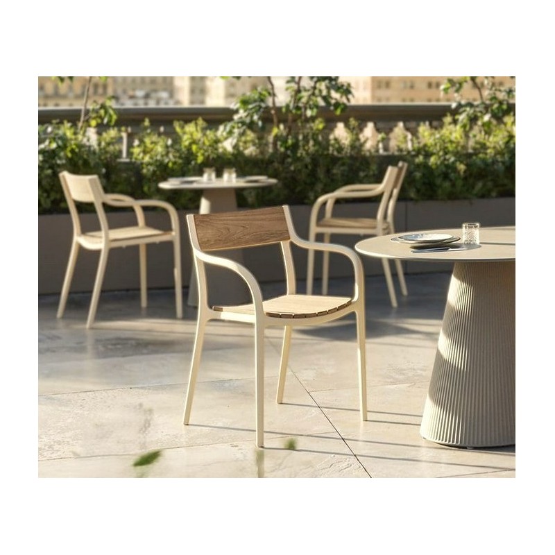 Madison Wood Cream Chair Vondom