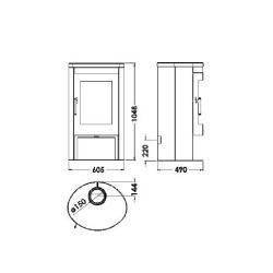 Panadero Oval 3 Stones Ecodesign 8.7 kW Wood Stove
