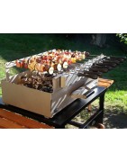 Barbecue e Grills con legno e carbone